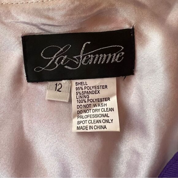 La Femme Pink and Purple Prom Dress 15453 Size 12 - Picture 8 of 10